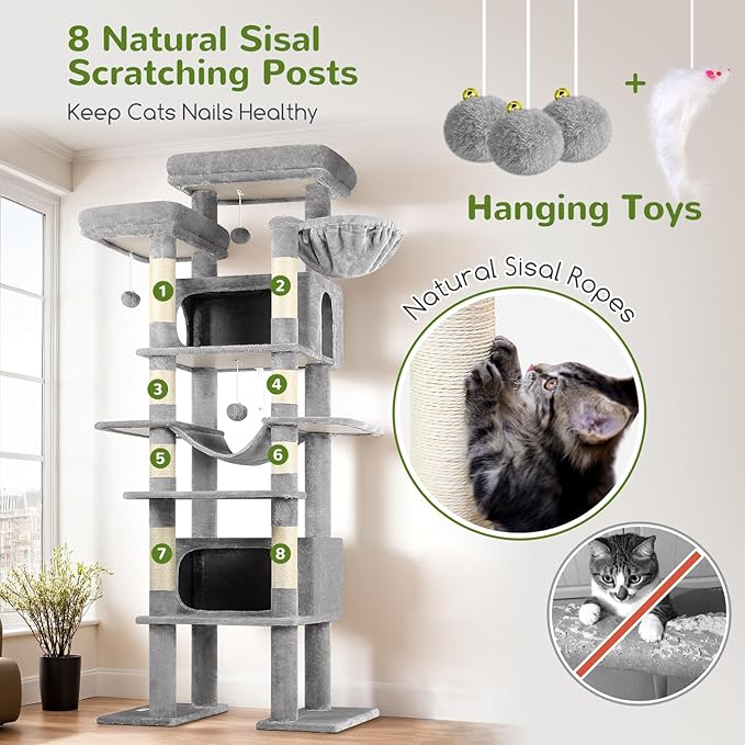 Globlazer XXL Giant Cat Tree, 83 Inch Heavy Duty Tall Cat Tower - Image 6