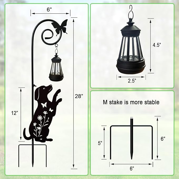 Metal Dog Stake with Solar Lights Outdoor Decorative, Beagle Lawn Ornaments - Image 6