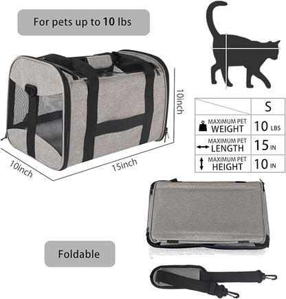 Small Animals Cat Carrying Case Pet Carrier Airline Approved, Protable and - Image 2