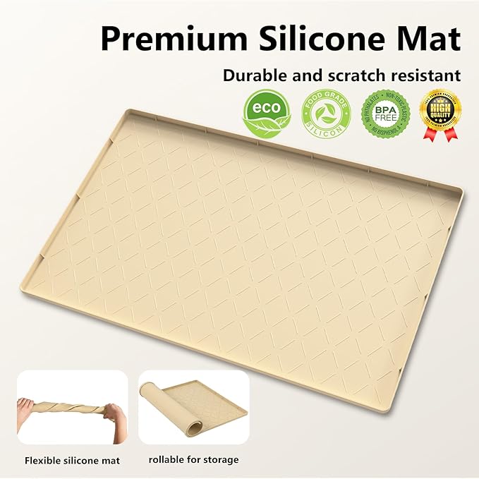 Mateeylife Under Sink Mats for Kitchen Waterproof 34"X22", Undersink - Image 2