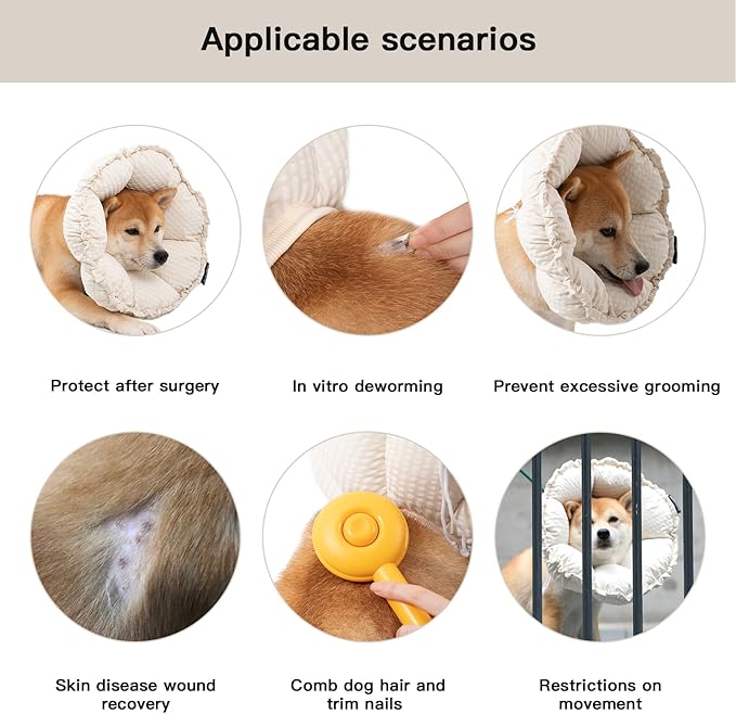 H HIDREAM Soft Dog Cones for Medium Dogs, Cute Adjustable Cone for Dogs to Stop - Image 5