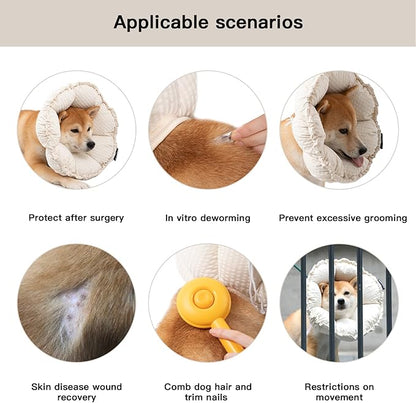 H HIDREAM Soft Dog Cones for Medium Dogs, Cute Adjustable Cone for Dogs to Stop - Image 5