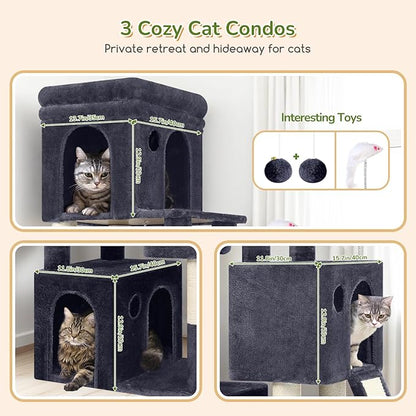 Globlazer 52in Cat Tower for Multiple Indoor Cats, Heavy Duty Multi-Level Cat - Image 3