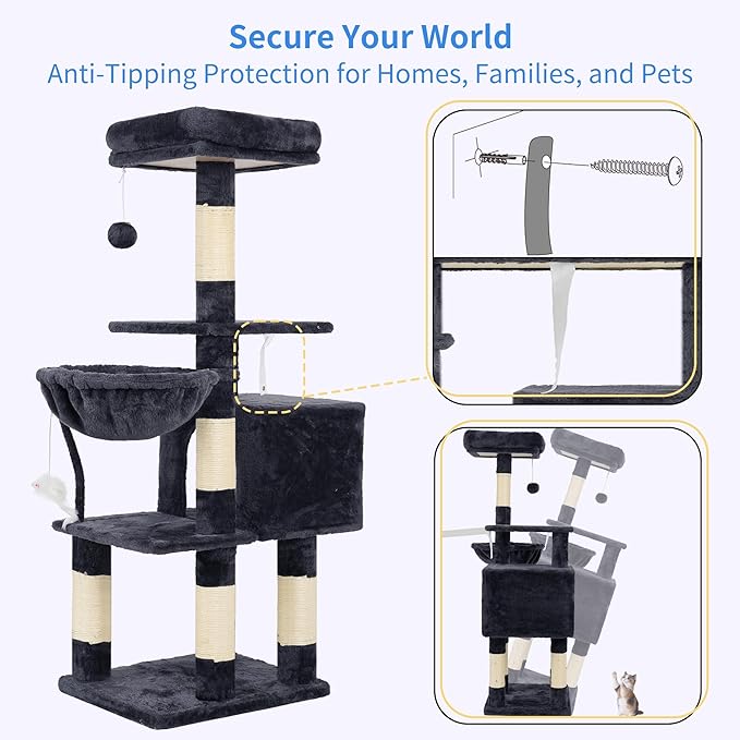Heybly Cat Tree with Toy, Cat Tower condo - Image 6