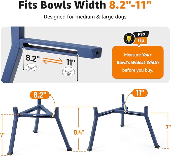 LOOBANI Elevated Dog Bowl Stand: Adjustable Width Anti-Slip Raised Dog Bowl - Image 6