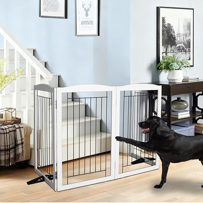 ZJSF Freestanding Dog Fence Indoor, Foldable Dog Gate - Image 3