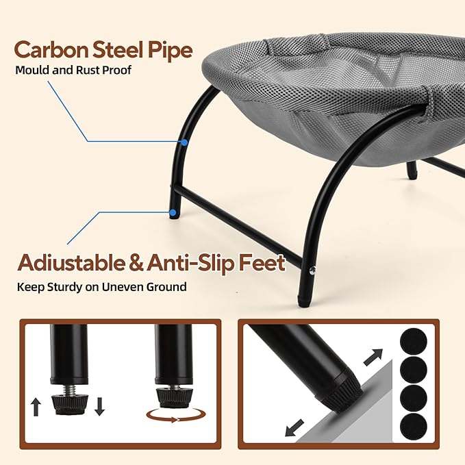 LIFLIX Raised Cat Hammock Bed, Free Standing Cat Cot - Image 5