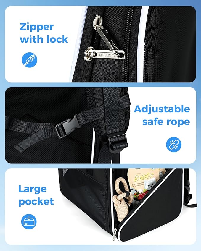 Lekereise Cat Backpack Carrier, Breathable Cat Carrier Large Space Bubble Pet - Image 5