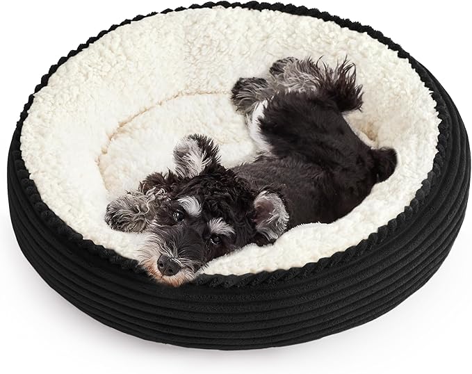 Love's cabin Round Donut Cat and Dog Cushion Bed, 24in Pet Bed by Lovescabin