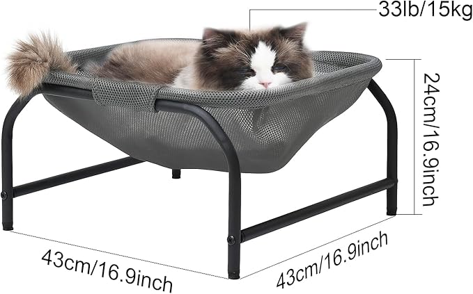 JUNSPOW Cat Bed Cat Hammock Dog Bed Pet Square Hammock Bed Free-Standing Kitty - Image 4