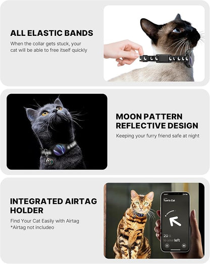 Cat Collar with Airtag Holder, Breakaway Airtag Cat Collar - Image 2