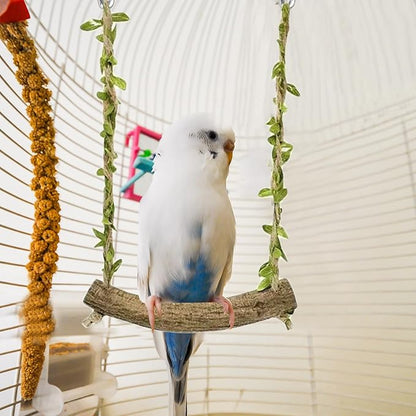 Natural Wood Bird Swing Perch - Image 7