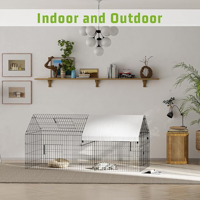 NUGRIART Metal Chicken Coop 86"×40"×40" Chicken Run - Image 7