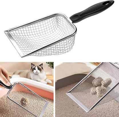 Cat Litter Scoop, Stainless Steel Cats Sturdy Mesh Scooper Kitty Metal Scooper - Image 6