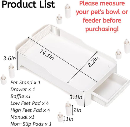 YOUEON Raised Pet Feeder Stand for Cats and Dogs Neck Health, Adjustable Height - Image 2