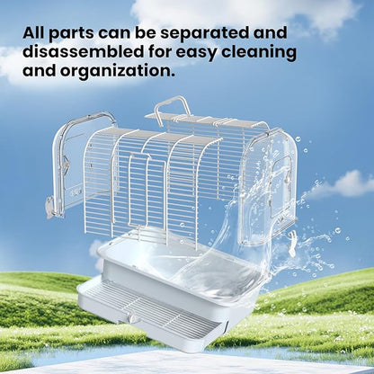 Travel Bird Carrier Cage, Transparent Parakeet Cage, Small Portable Bird Cage - Image 7