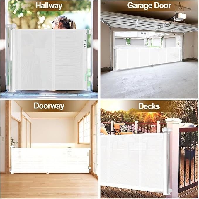 Miumoon 100 inch Retractable Baby Gates 34 inch Tall, Retractable Gate - Image 7