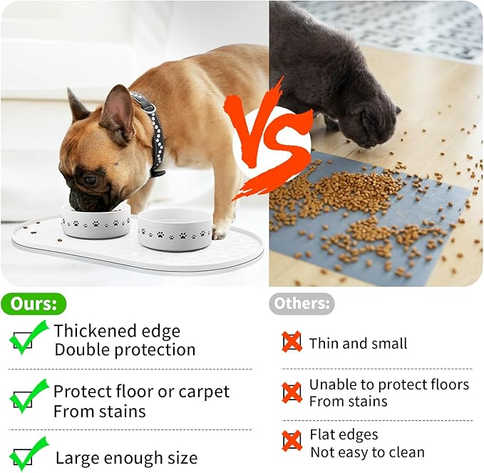 KPWACD Pet Placemat for Dog and Cat, Anti-Slip Waterproof Dogs Feeding Bowl Mat - Image 3