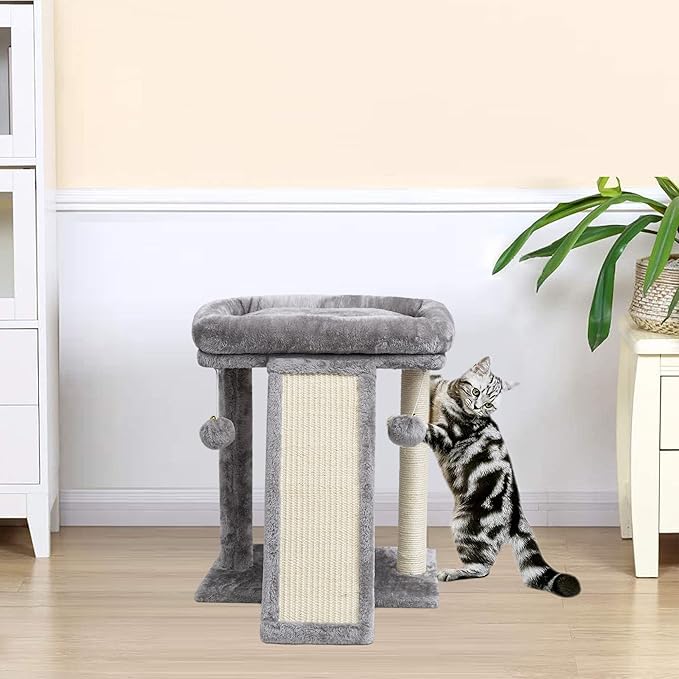 SYANDLVY Small Cat Tree with Scratching Post, Cat Scratching Board - Image 8