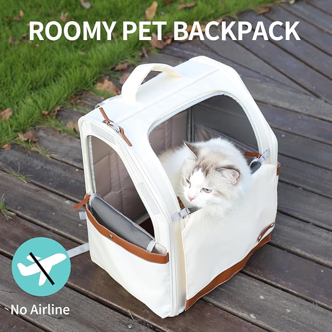 Large Cat Carrier Backpack, Shaded Small Dog Backpack - Image 2