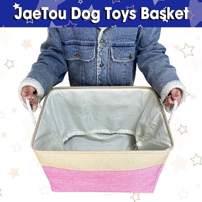 Custom Dog Name Photo Dog Toys Storage Basket - Image 5