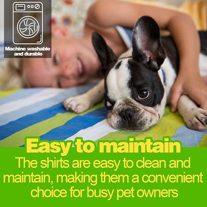 Paiaite Dog Striped Shirt Happy Color Cotton Sleeveless Puppy Pet Shirts - Image 2