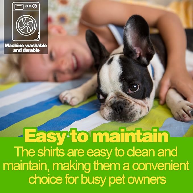 Paiaite 3 Pieces Dog Striped Shirt Light Color Cotton Sleeveless Puppy Shirts - Image 2