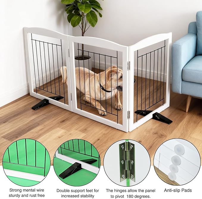 ZJSF Freestanding Dog Fence Indoor, Foldable Dog Gate - Image 5
