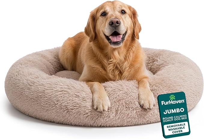Furhaven 45" Round Calming Donut Dog Bed by FurHaven