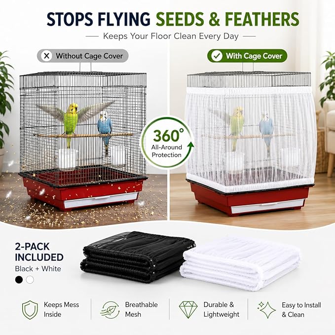 RAINFLOW 2 Pack Bird Cage Seed Catcher - Image 4