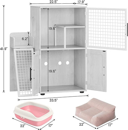 Garvee Dog Proof Cat Feeding Station, Cat Litter Box Enclosure Furniture - Image 6