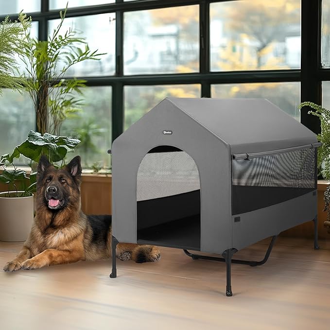 Veehoo 47" Dog House, 2-in-1 X-Large Dog House Outdoor Indoor Weatherproof - Image 6