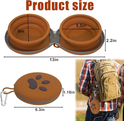 Collapsible Dog Bowls, 2-in-1 Silicone Pet Food and Water Bowl - Image 5