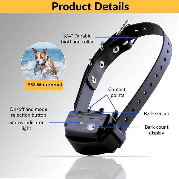 Educator BarkLess Pro Dog Bark Collar – Rechargeable Waterproof Anti-Bark - Image 3