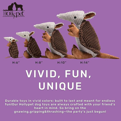 Hollypet Plush Dog Squeaky Toy Stuffed Armadillo Animal Pet Puppy Chew Toys - Image 2