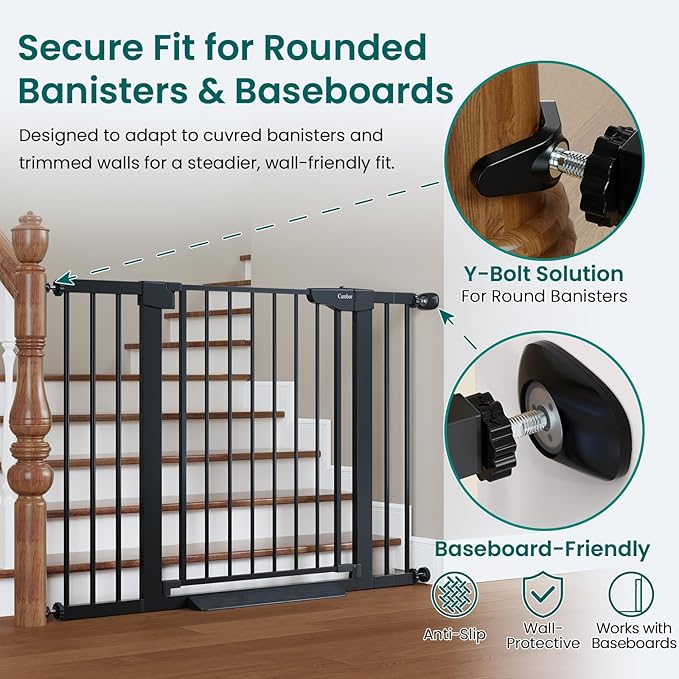 Cumbor 30-46" Baby Gate for Stairs, Mom's Choice Awards Winner-Auto Close Dog - Image 2