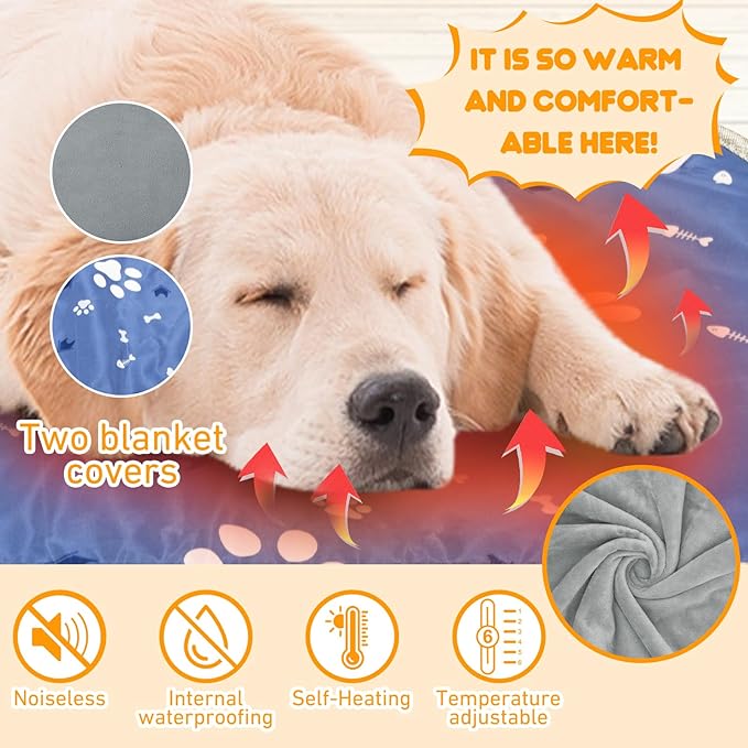 Dog Heating Pad 34"*21" for Outdoor Cat, Heated Dog Bed - Image 2