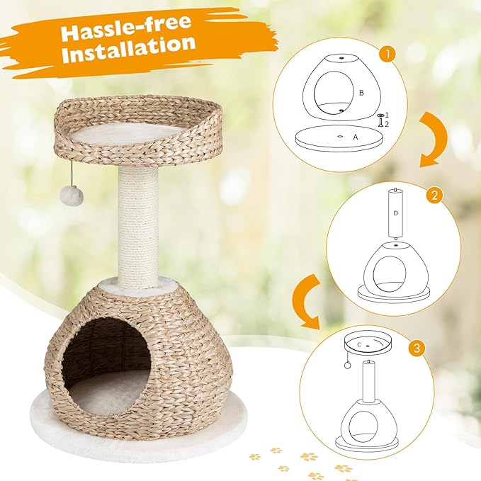 Tangkula Modern Cat Tree, Small Cat Tower - Image 8