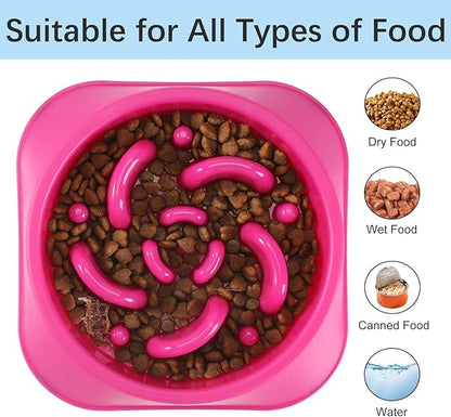 MateeyLife Slow Feeder Dog Bowls 2PCS, Anti-Choking Puzzle Dog Food Bowls - Image 6