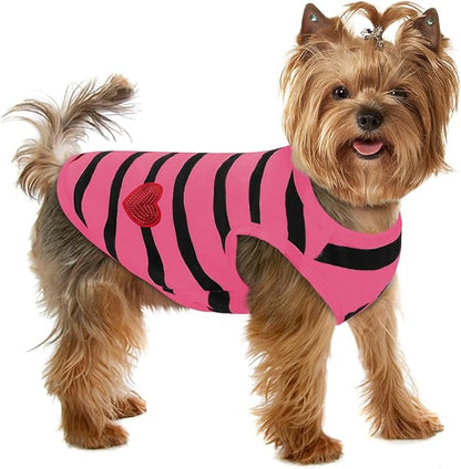 Dog Striped T-Shirts for Small Dogs Cats, Dog Vest Pet Apparel Tee Shirts by PREFERHOUSE