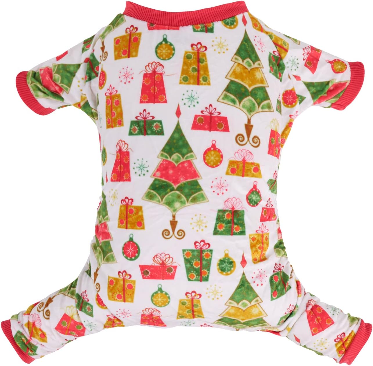 CuteBone Small Dogs Christmas Outfit Soft Puppy Onesies Pjs Dog Pajamas Pet Coat Cat Apparel Comfy Doggie Jumpsuit Bodysuit for All Seasons P17S