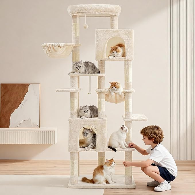 Heybly Cat Tree, 76-Inch Tall Heavy Duty Cat Tower - Image 10