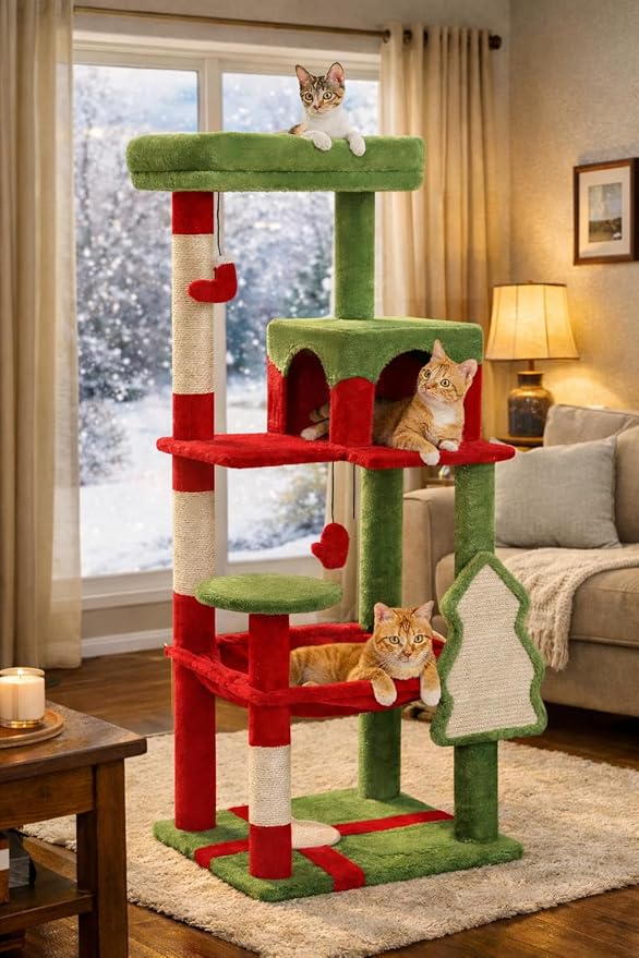 MUTTROS Cat Christmas Tree for Indoor Cats – 56.3“ Cat Proof Christmas Tree - Image 2
