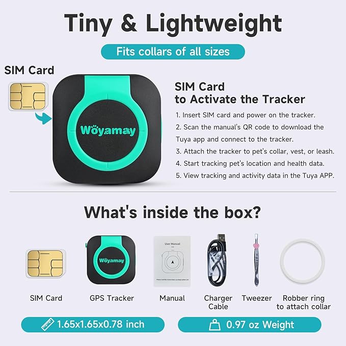 Woyamay GPS Tracker for Dogs and Cats, Mini Cat & Dog GPS Tracker - Image 6