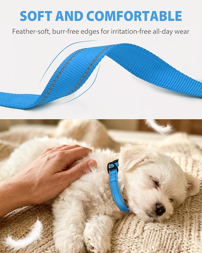 Joytale Dog Collars for Small Dogs, Feather-Light Double-Sided Reflective Nylon - Image 3