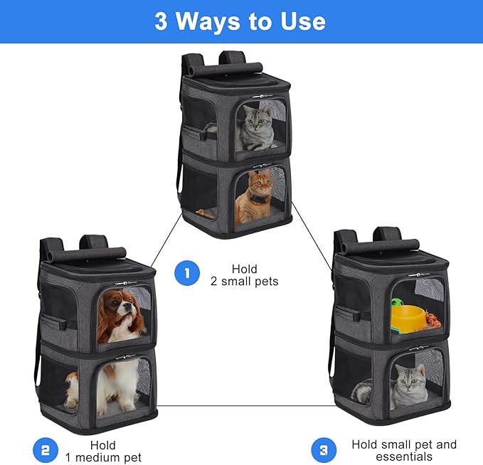 2-in-1 Double Pet Carrier Backpack - Image 2