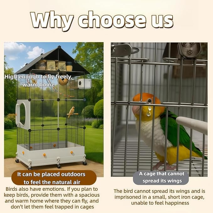 60in Large Flight Bird cage, Equipped - Image 9