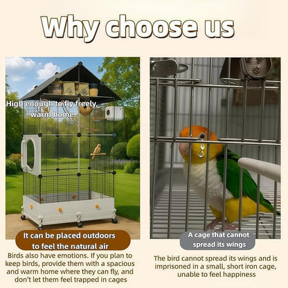 60in Large Flight Bird cage, Equipped - Image 9