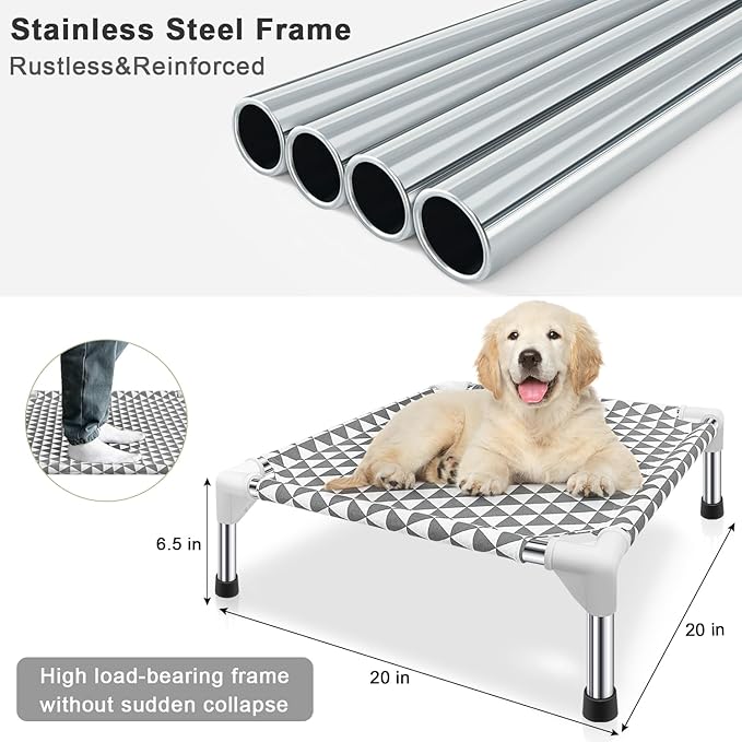 Kuntrust Elevated Outdoor Dog Bed Updated Raised Pet Cot Cooling Puppy Bed - Image 6