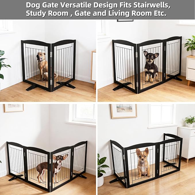 ZJSF Freestanding Dog Fence Indoor, Foldable Dog Gate - Image 4